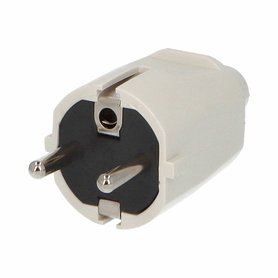 Vidlice 1105-B IP20/230V/16A - domovní, PVC, bílá