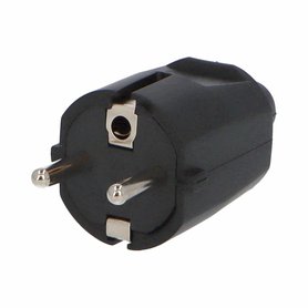 Vidlice 1105-N IP20/230V/16A - domovní, PVC, černá