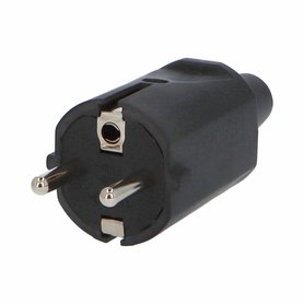 Vidlice 1106 IP20/230V/16A - domovní, gumová, černá