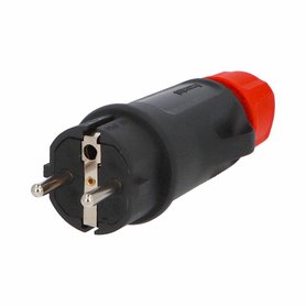 Vidlice 1165 IP54/250V/16A - domovní, plastová, černá, robustní- SOLID PRO