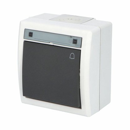 ATLAS IP55 Tlačítko symbol "zvonek" č.1/0, šedé