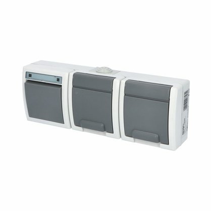 ATLAS IP55 Přepínač č.6+zásuvka 2x 2P+PE