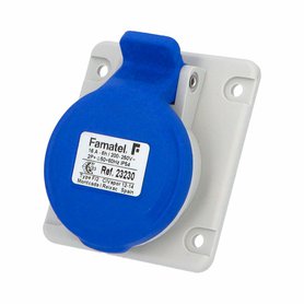 Zásuvka vestavná 23230 IP44-54/230V/16A/3P 6h, šikmá 10° - SpeedPRO