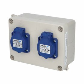 Zás. krabice AcquaBOX 3064 IP54 2x230V s ochr. kolíkem Zás. krabice AcquaBOX 3064 IP54 2x230V s ochr. kolíkem