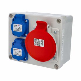 Zás. krabice AcquaBOX 3070 IP54 2x230V s ochr. kolíkem, 1x400V/32A/5