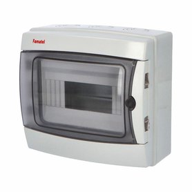 Rozvodnice Acqua 3908-TTB IP65, 8mod., na omítku, průhl. dveře, 215x235x110mm