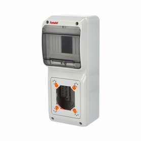 Skříň 3928 AcquaCOMBI IP65, 6 modulů, 1 otvor pro zásuvku, 305x125x107mm