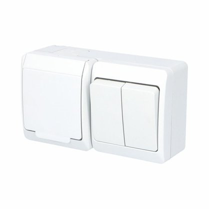 GALATEA IP44 Spínač sériový č.5+zásuvka 2P+PE (bílá)