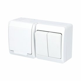 GALATEA IP44 Spínač sériový č.5+zásuvka 2P+PE (bílá)