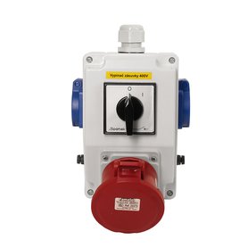 Zás. krabice SmartBOX se spínačem 0-1 sb025 IP44 2x230V/16A, 1x400V/32A/5