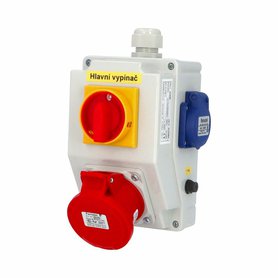 Zás. krabice SmartBOX s hl. vypínačem 0-1 sb220 IP44 2x230V/16A, 1x400V/16A/5